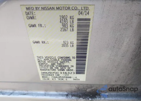 2014 Nissan Leaf S from USA, damaged, VIN 1N4AZ0CP5EC336323